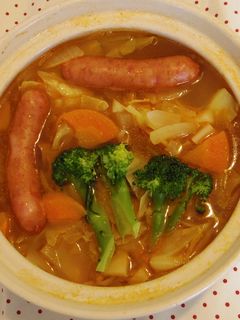 ケチャップでできる!ミネストローネ一人鍋-レシピのメイン写真
