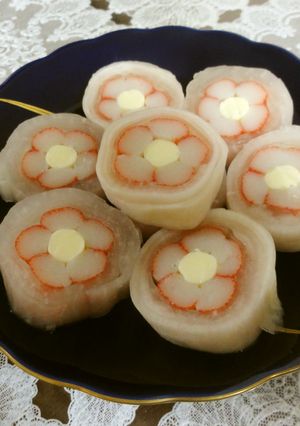 おせち☆カニカマで梅の花酢の物-レシピのメイン写真