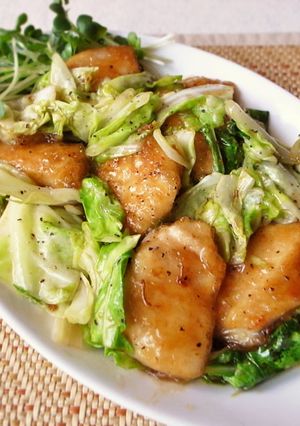 キャベツと鶏むね肉のオイスター炒め-レシピのメイン写真