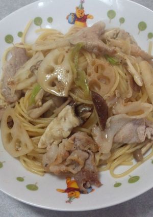 ☆蓮根と豚肉ときのこの和風スパゲッティ☆-レシピのメイン写真