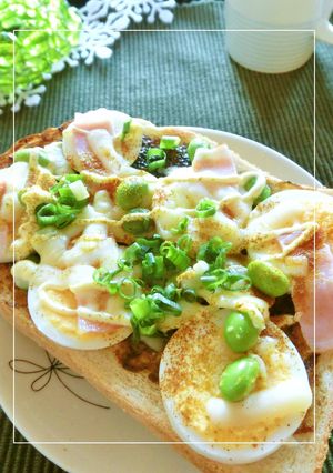 卵とベーコンの海苔わさびチーズトースト-レシピのメイン写真