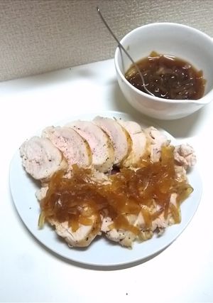 茹で鶏の玉ねぎぽん酢がけ-レシピのメイン写真