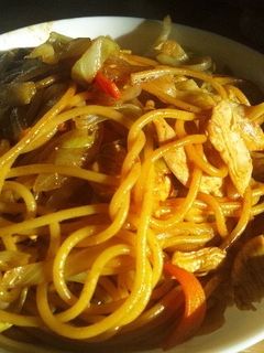 ロングパスタで焼きそば-レシピのメイン写真