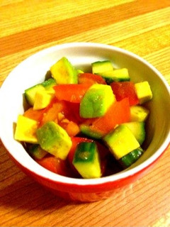 料理男子のトマトとアボカドの山葵醤油和え-レシピのメイン写真