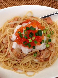 いくらと鮭の和風親子パスタ-レシピのメイン写真