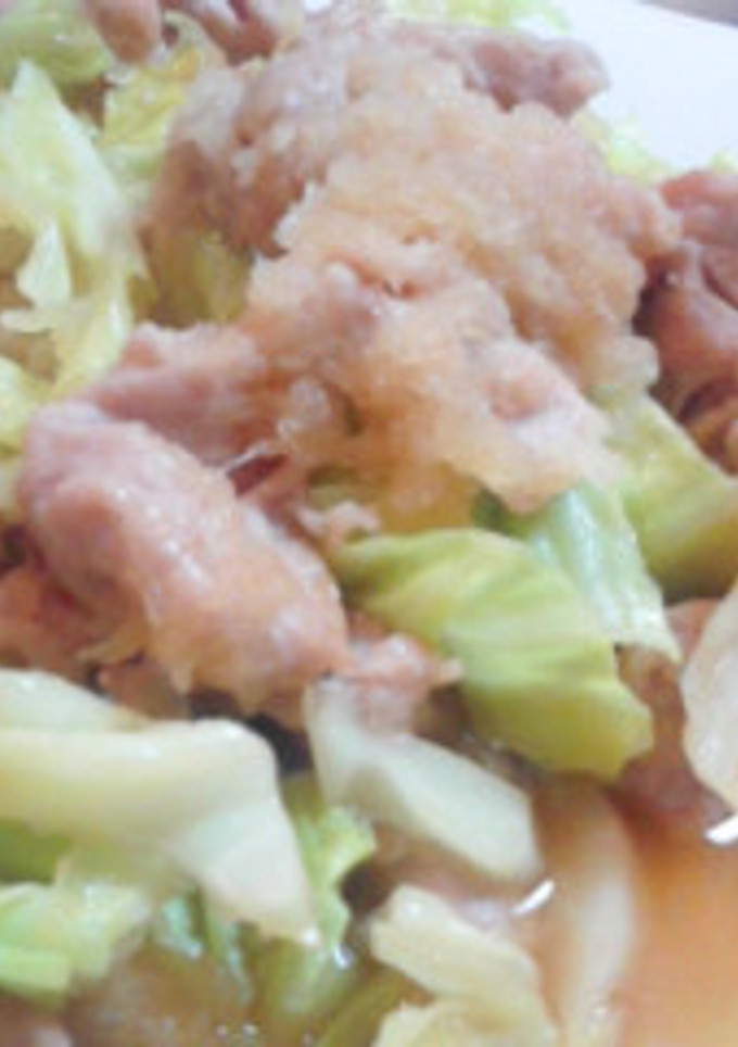 めんつゆで！豚肉とキャベツのみぞれ煮風-レシピのメイン写真