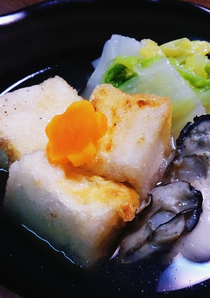 牡蛎と揚げ出し豆腐(*´ω｀*)-レシピのメイン写真