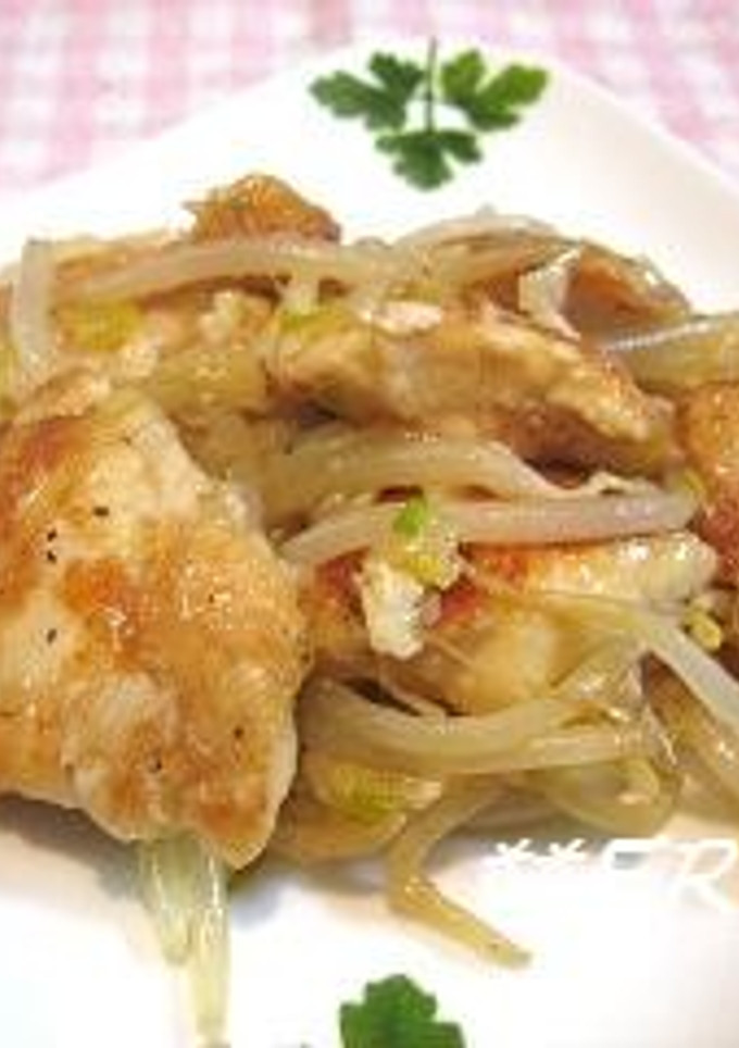 鶏胸肉ともやしのネギ塩炒め～♪♪-レシピのメイン写真