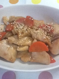 鶏むね肉とれんこんの甘辛炒め-レシピのメイン写真