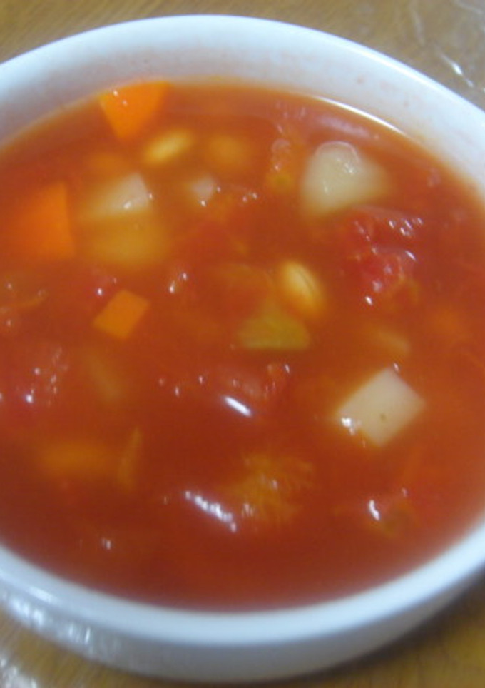 トマト風味の大豆と野菜のスープ-レシピのメイン写真