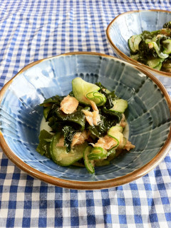 きゅうりとわかめの酢の物(ツナ)-レシピのメイン写真