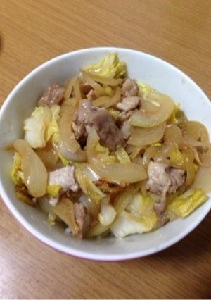 手抜き、豚肉白菜丼-レシピのメイン写真