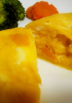かぼちゃとチーズDEごろりんオムレツ風-レシピのメイン写真