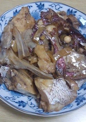 鯛のアラ炊き-レシピのメイン写真