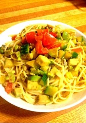 料理男子の冷製アボカドパスタ-レシピのメイン写真