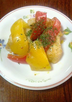 パプリカと鶏むね肉のカレーポン酢マヨ炒め-レシピのメイン写真