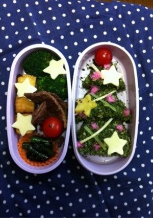 学童のお弁当〜クリスマスツリー〜-レシピのメイン写真