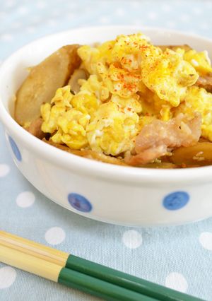 ◆豚肉と牛蒡のふわ卵のせ-レシピのメイン写真