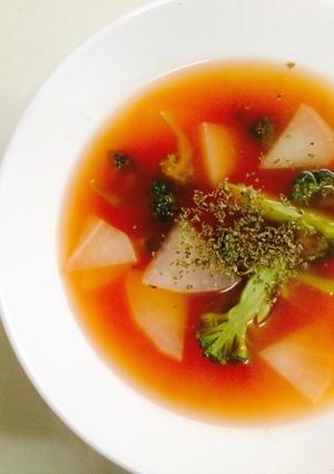 ケチャップで作るミネストローネ風スープ-レシピのメイン写真