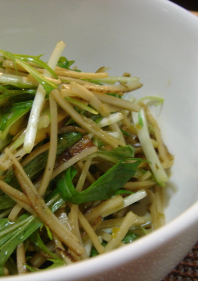 ごぼうと水菜のゆずこしょうサラダ-レシピのメイン写真