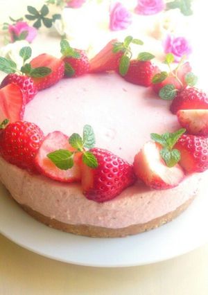 ひな祭りに＾＾いちごのレアチーズケーキ-レシピのメイン写真