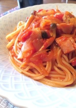 しめじとベーコンのトマトソーススパゲティ-レシピのメイン写真
