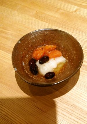 干し柿とお餅のミリンシロップ掛け-レシピのメイン写真