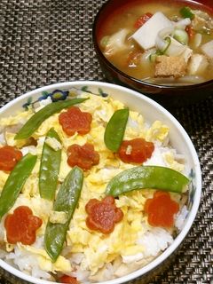 筑前煮リメイク☆散らし寿司&お味噌汁-レシピのメイン写真