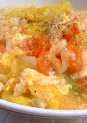 冷凍うどん☆白菜トマト卵のまろやかうどん-レシピのメイン写真
