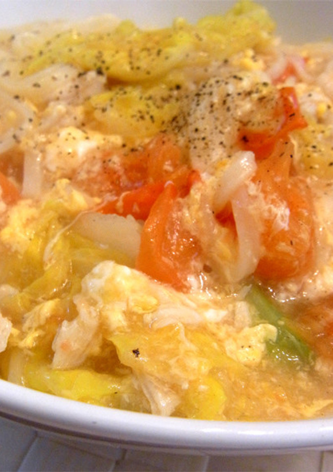 冷凍うどん☆白菜トマト卵のまろやかうどん-レシピのメイン写真