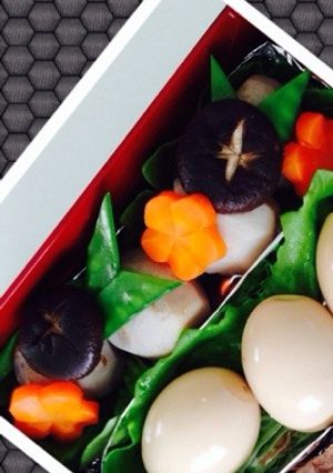 里芋と椎茸の煮物＊ねじり梅人参＊-レシピのメイン写真