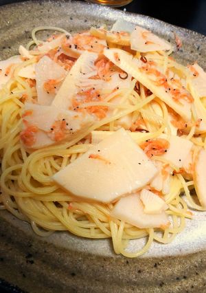 あみえびとたけのこのペペロンチーノ-レシピのメイン写真