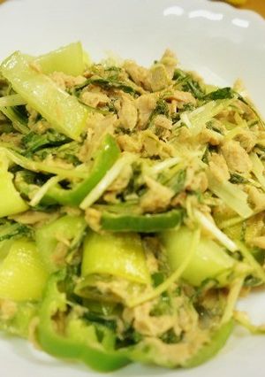水菜とチンゲン菜の炒め物-レシピのメイン写真