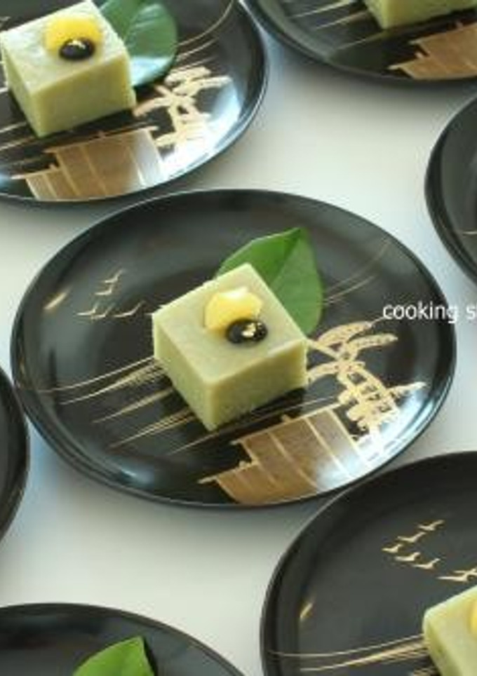新春お祝和菓子☆抹茶芋羊羹 栗と黒豆添え-レシピのメイン写真