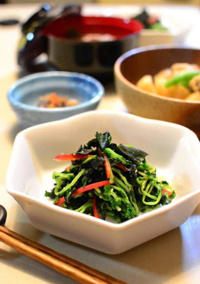 わかめと豆苗のゴマ味噌和え【作りおき】-レシピのメイン写真