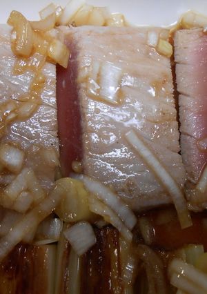 まぐろと葱焼きの葱ぽんソースかけ-レシピのメイン写真