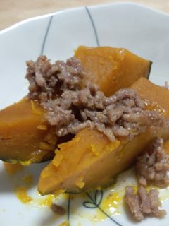 かぼちゃとひき肉の煮物-レシピのメイン写真