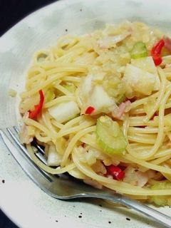 食感がくせになる♪長芋とセロリのパスタ-レシピのメイン写真