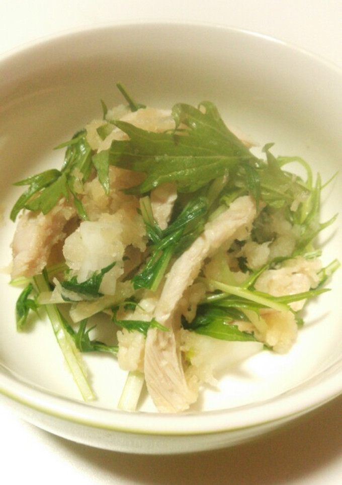 鶏むね肉と水菜のみぞれあえ-レシピのメイン写真