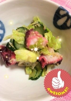 酢ダコ簡単キュウリとキャベツゴマサラダ-レシピのメイン写真