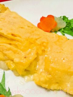 お餅消費♪とろ~り餅チーズオムレツ-レシピのメイン写真