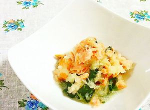 焼きほぐし鮭とわかめのみぞれあえ♪-レシピのメイン写真
