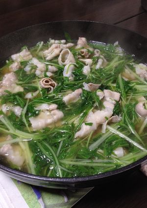 豚バラと水菜の簡単鍋-レシピのメイン写真