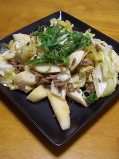 長芋とキャベツの炒め物-レシピのメイン写真