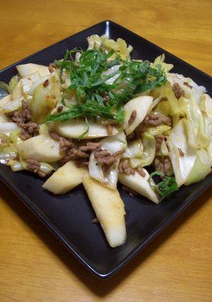 長芋とキャベツの炒め物-レシピのメイン写真