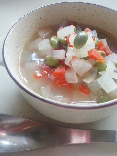10分で簡単☆根菜と枝豆の優しいスープ☆-レシピのメイン写真