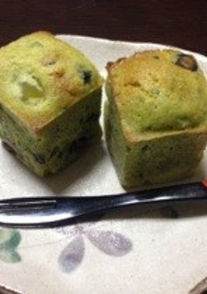 シリコン型で作る、抹茶と黒豆のケーキ♡-レシピのメイン写真