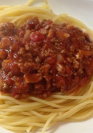 簡単パスタ☆椎茸いっぱい和風ミートソース-レシピのメイン写真