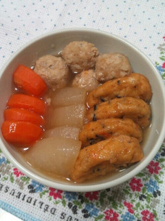野菜と厚揚(さつま揚げ)の簡単煮物-レシピのメイン写真