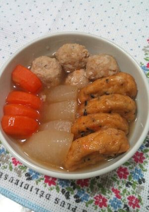 野菜と厚揚(さつま揚げ)の簡単煮物-レシピのメイン写真